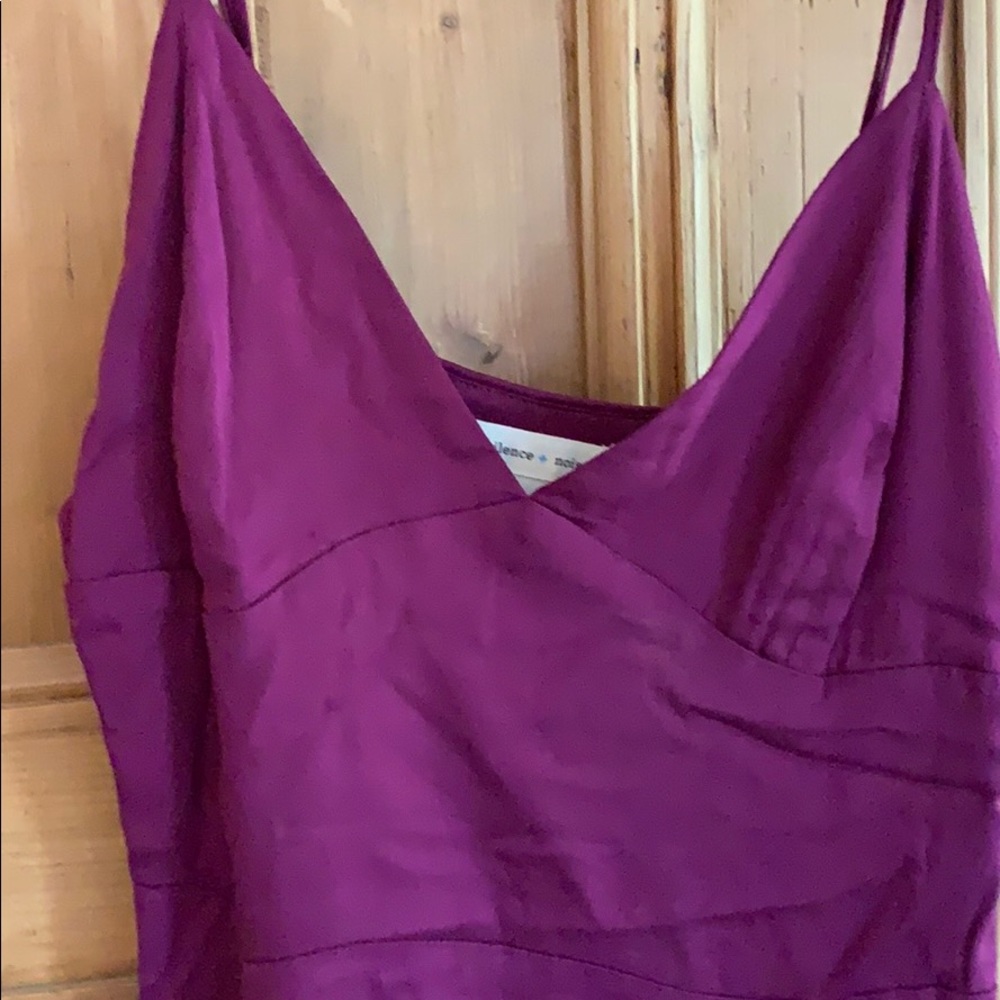 Purple dress.